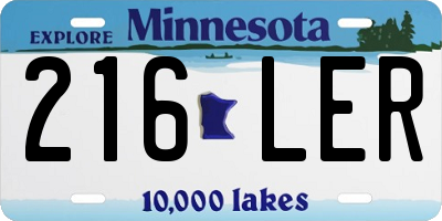 MN license plate 216LER