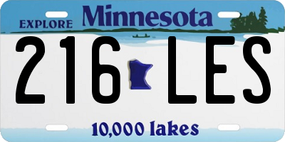 MN license plate 216LES