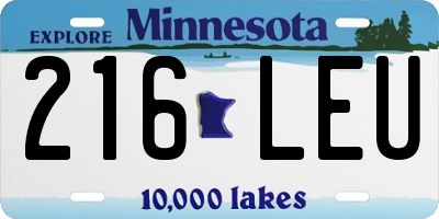 MN license plate 216LEU
