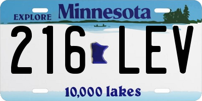 MN license plate 216LEV