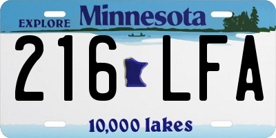 MN license plate 216LFA