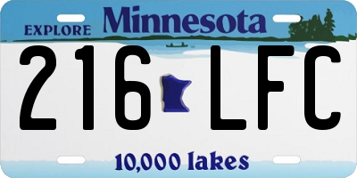 MN license plate 216LFC