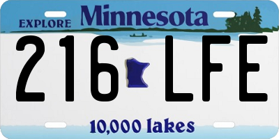 MN license plate 216LFE