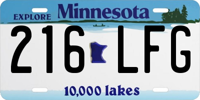 MN license plate 216LFG