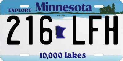 MN license plate 216LFH