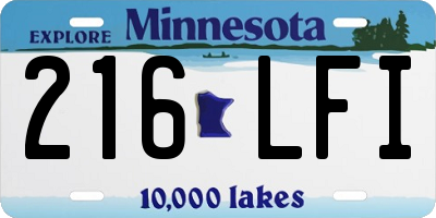 MN license plate 216LFI