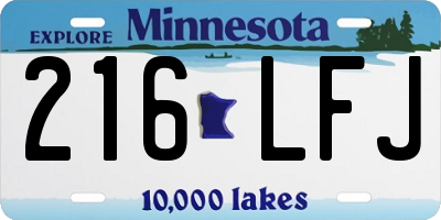 MN license plate 216LFJ