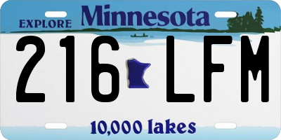 MN license plate 216LFM