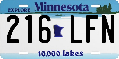 MN license plate 216LFN