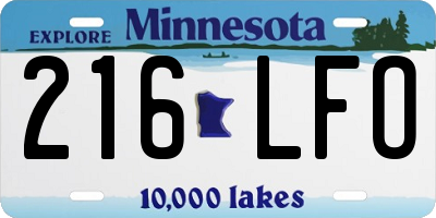 MN license plate 216LFO