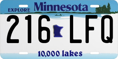 MN license plate 216LFQ