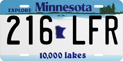 MN license plate 216LFR
