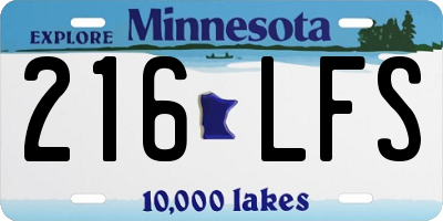 MN license plate 216LFS