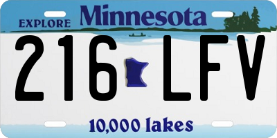 MN license plate 216LFV