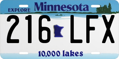 MN license plate 216LFX