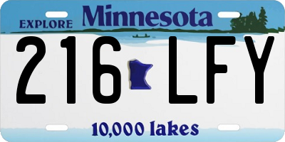 MN license plate 216LFY