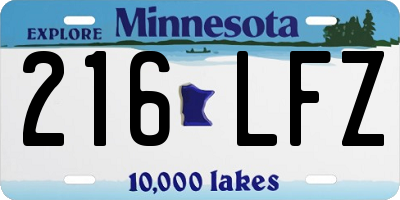 MN license plate 216LFZ