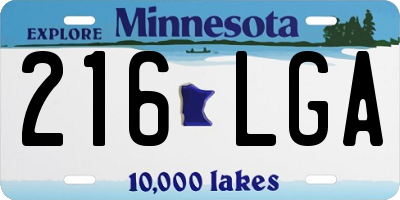MN license plate 216LGA