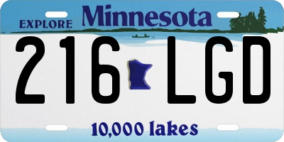 MN license plate 216LGD