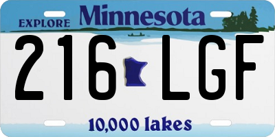 MN license plate 216LGF