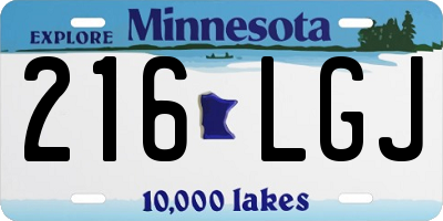 MN license plate 216LGJ