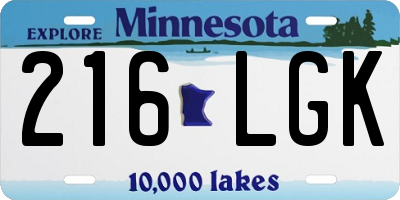 MN license plate 216LGK