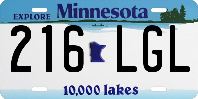 MN license plate 216LGL