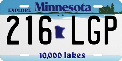 MN license plate 216LGP