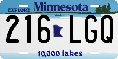 MN license plate 216LGQ