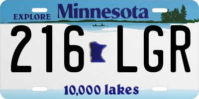 MN license plate 216LGR