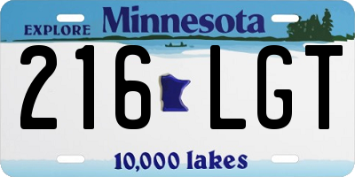 MN license plate 216LGT