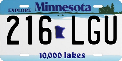 MN license plate 216LGU
