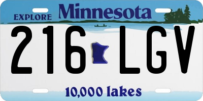 MN license plate 216LGV