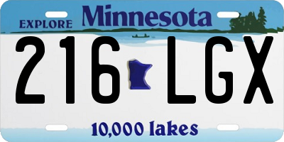 MN license plate 216LGX