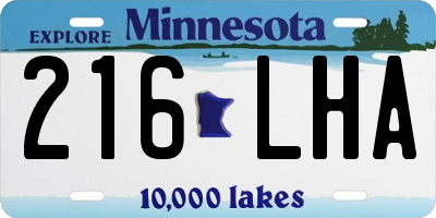 MN license plate 216LHA