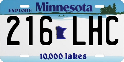 MN license plate 216LHC