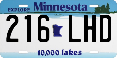 MN license plate 216LHD
