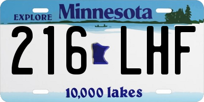 MN license plate 216LHF