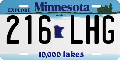 MN license plate 216LHG