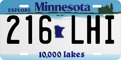 MN license plate 216LHI