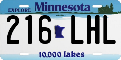 MN license plate 216LHL