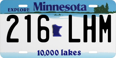 MN license plate 216LHM