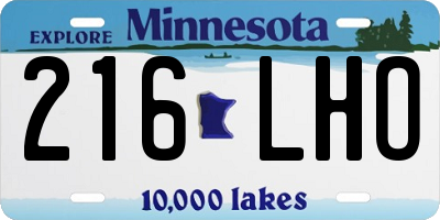 MN license plate 216LHO