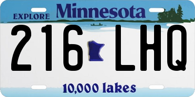 MN license plate 216LHQ