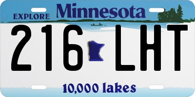 MN license plate 216LHT