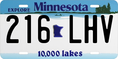 MN license plate 216LHV