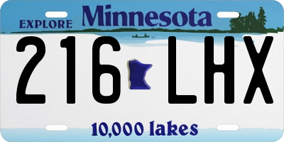 MN license plate 216LHX