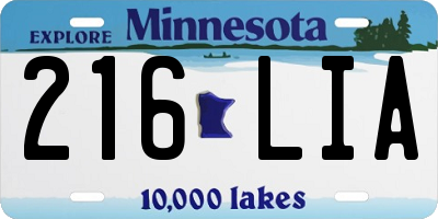 MN license plate 216LIA