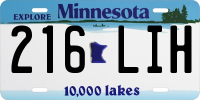 MN license plate 216LIH