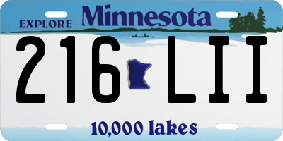 MN license plate 216LII